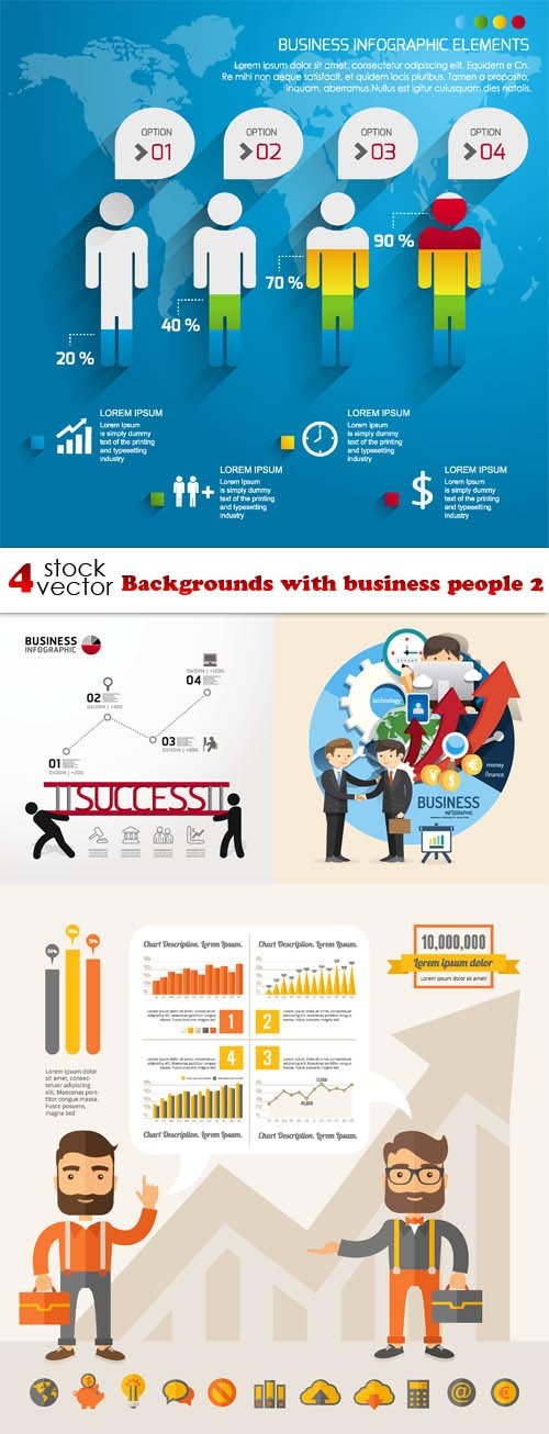 Vectors - Backgrounds with business people 2 