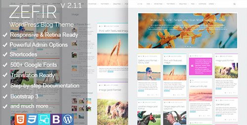 ThemeForest - Zefir v2.0 - Simple and Clean WordPress Blog Theme