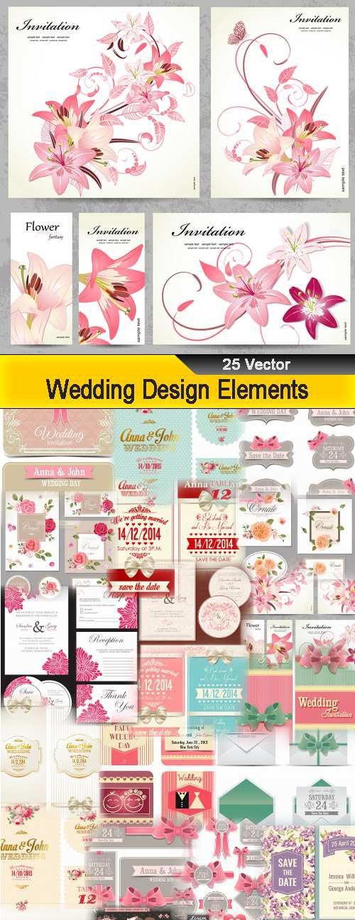 Wedding Design Elements - 25 Vector