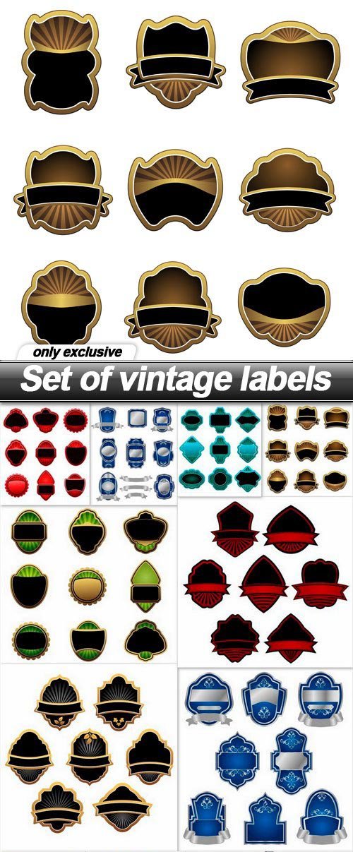 Set of vintage labels 2 - 15 EPS
