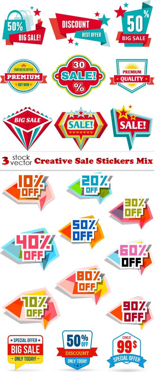 Vectors - Creative Sale Stickers Mix