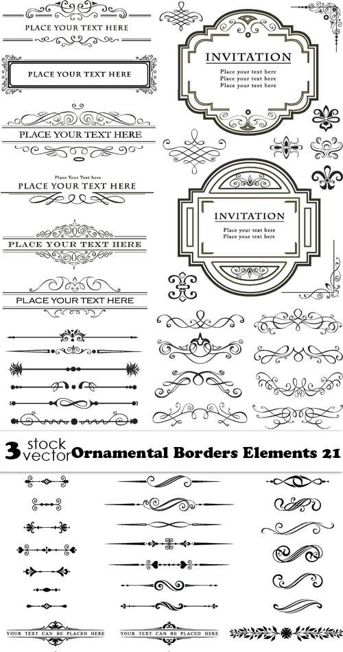 Vectors - Ornamental Borders Elements 21