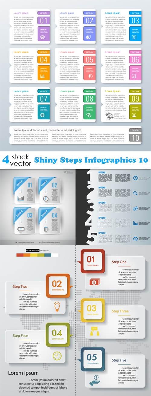 Vectors - Shiny Steps Infographics 10 