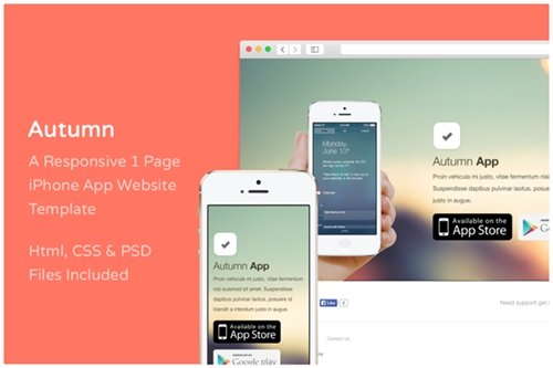 Autumn - iPhone App Website Template - CM 12559