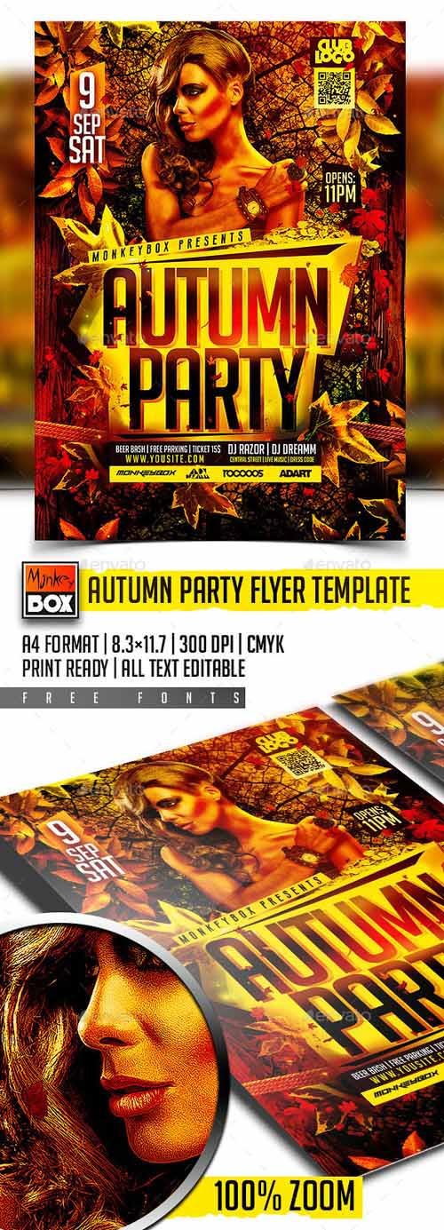 Flyer Template PSD - Autumn Party 12688174