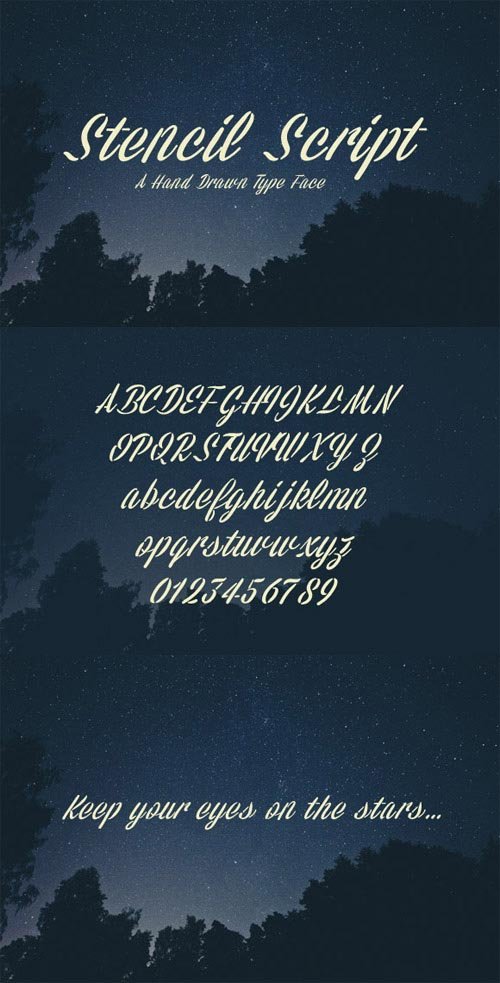 Script Font - Stencil