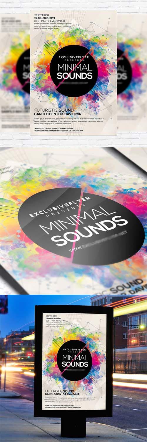 Flyer Template - Minimal Sounds Vol.2 + Facebook Cover