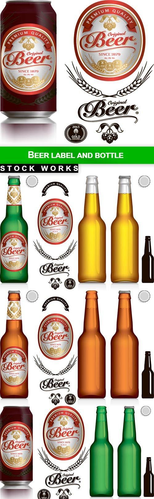 Beer Label and bottle - 8 EPS