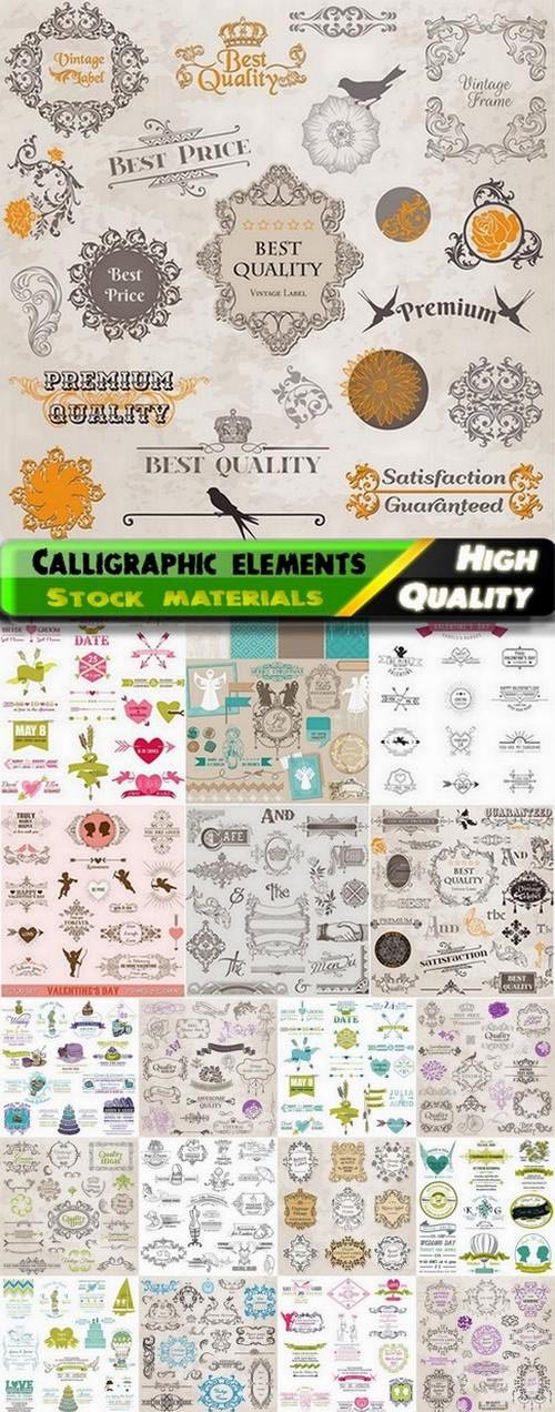 Calligraphic design elements for page decorations #52 - 32 Eps