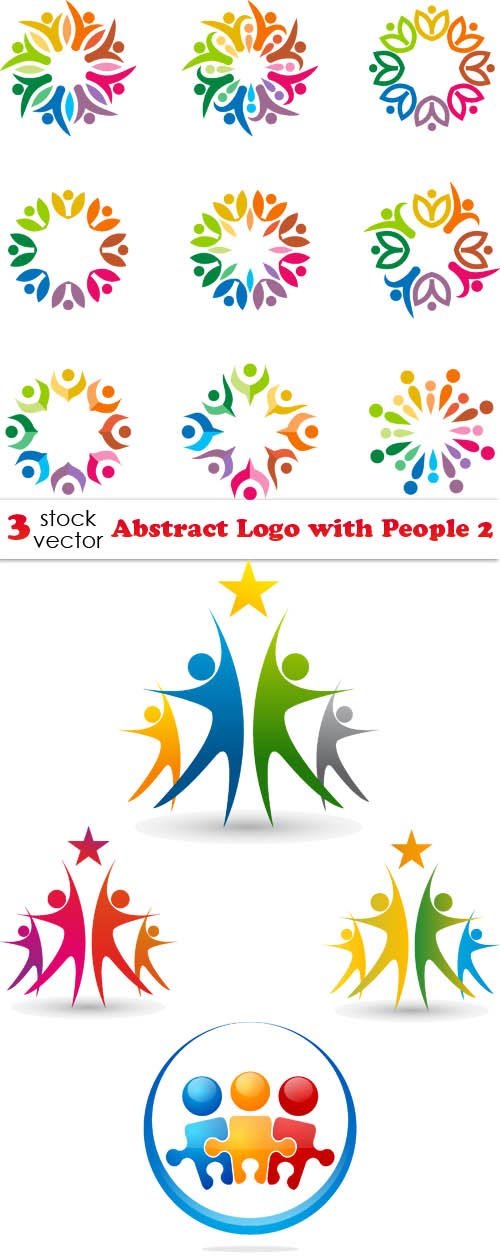 Vectors - Abstract Logo with People 2 