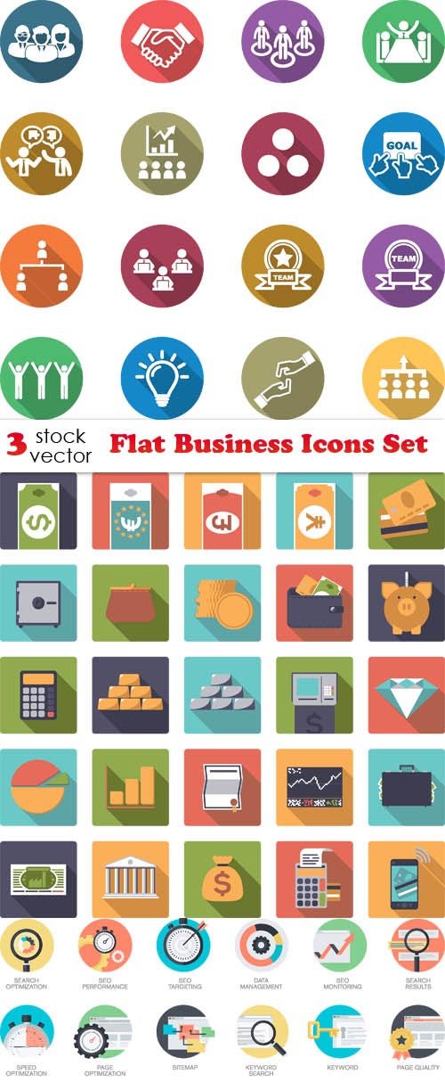Vectors - Flat Business Icons Set