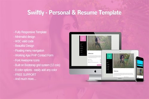 Swiftly - Personal and Resume Template - CM 181979