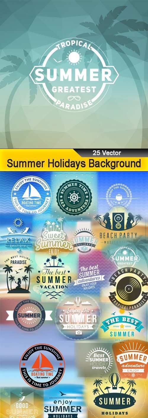 Summer Holidays Background - 25 Vector