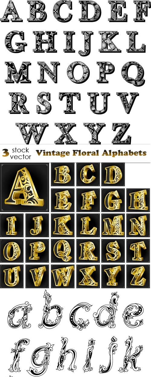 Vectors - Vintage Floral Alphabets
