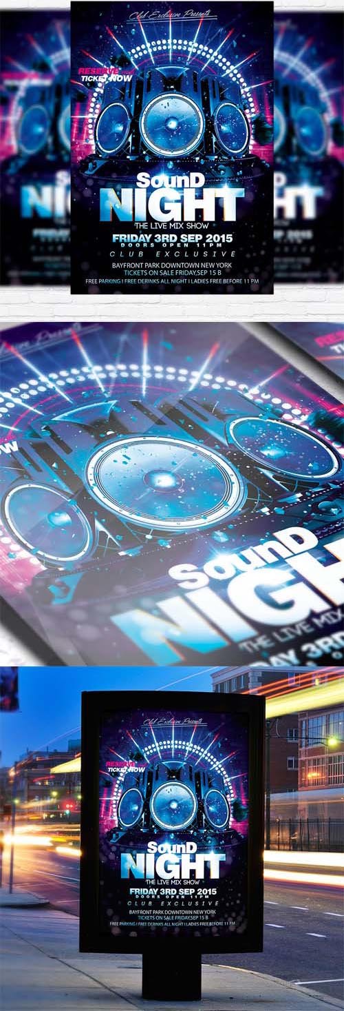 Flyer Template - Sound Night + Facebook Cover