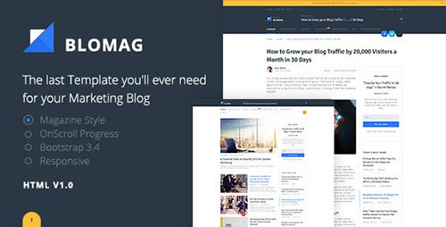 ThemeForest - BloMag v1.0 - HTML5 Template - Exclusively for Marketers