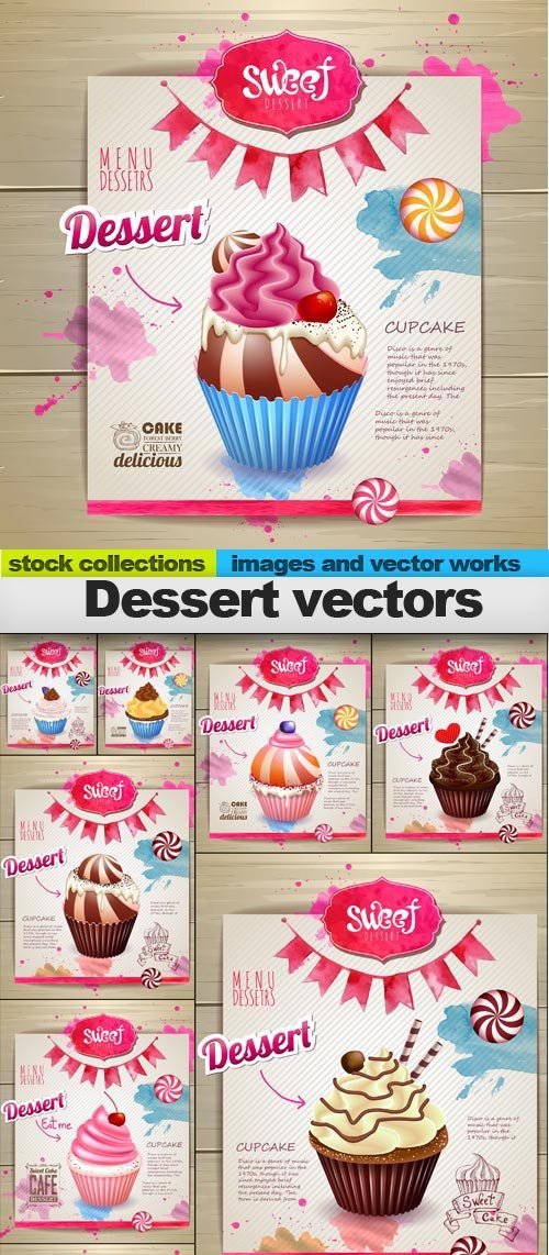 Dessert vectors, 10 x EPS