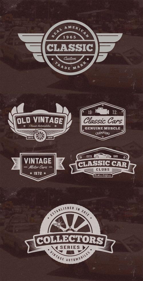 Vector Set - Vintage Car Badges 