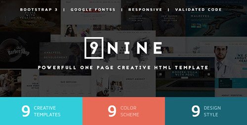 ThemeForest - Nine v1.0 - Multipurpose Unique One Page template