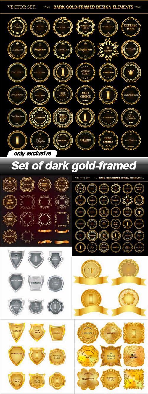 Set of dark gold-framed - 10 EPS