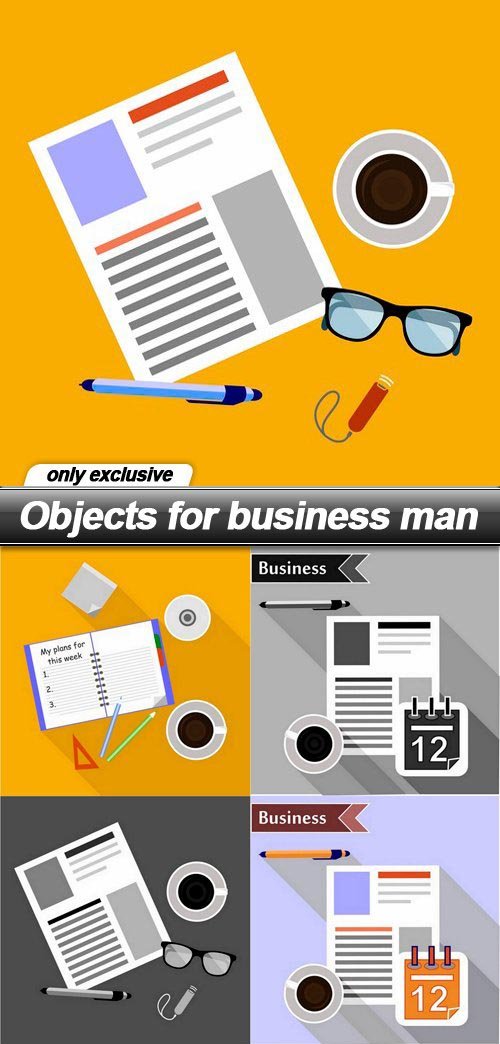 Objects for business man - 7 EPS