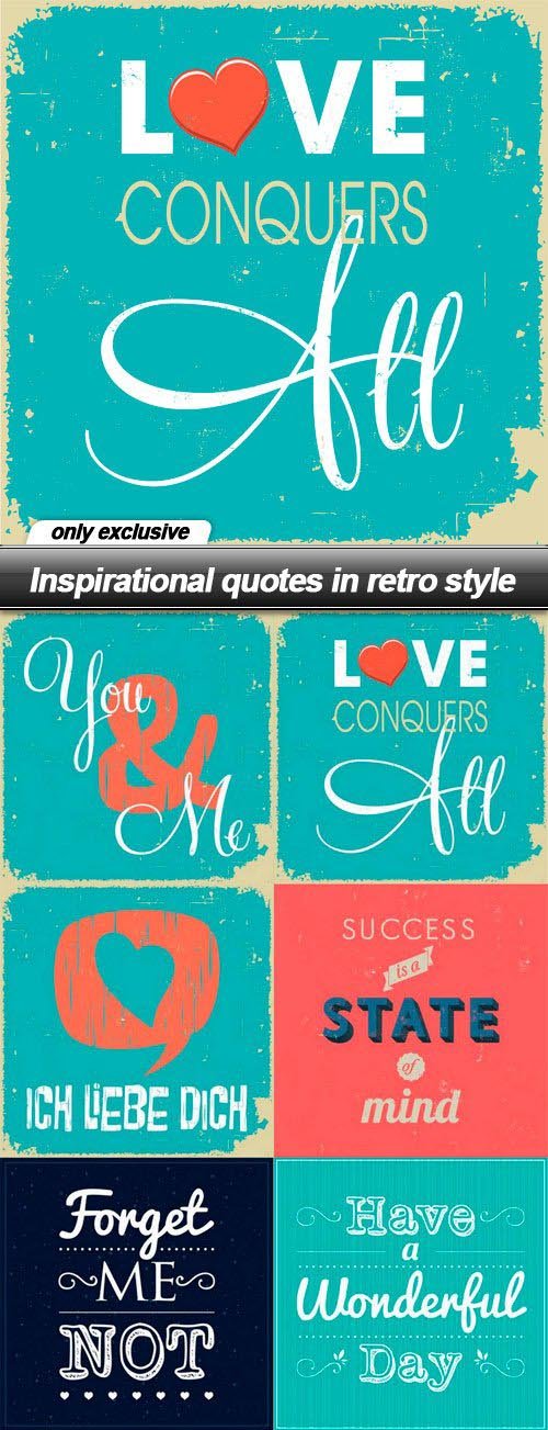 Inspirational quotes in retro style - 10 EPS