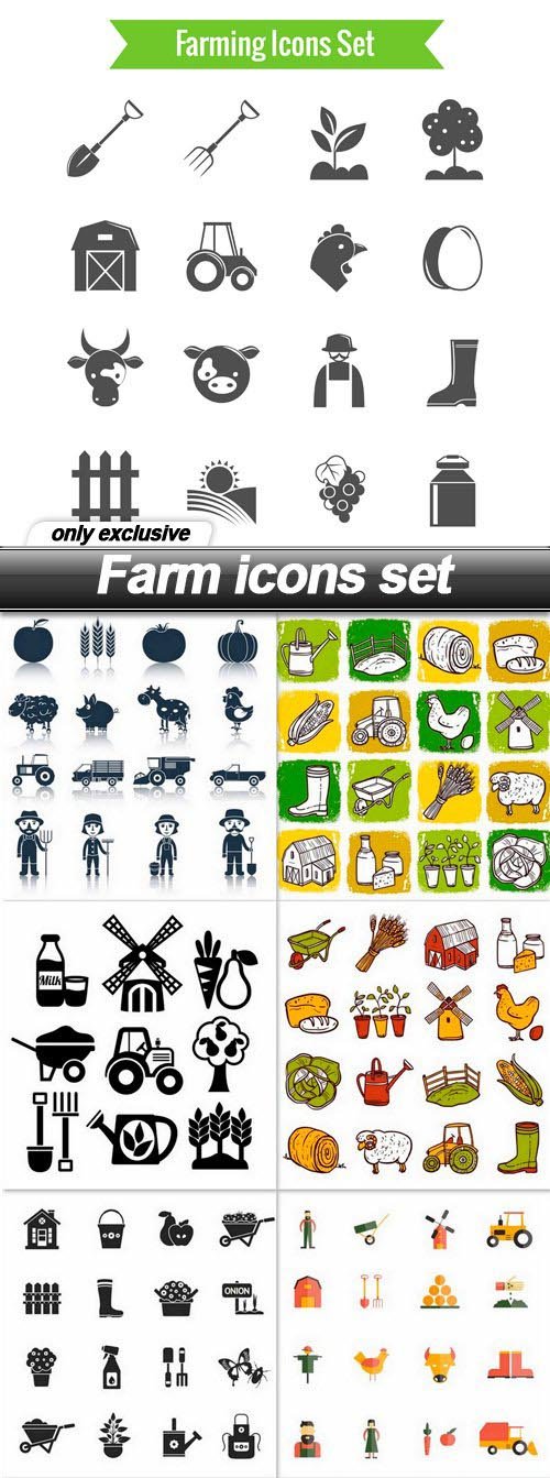 Farm icons set - 9 EPS