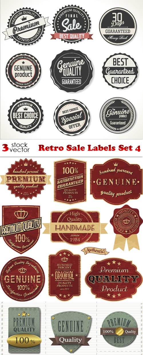 Vectors - Retro Sale Labels Set 4