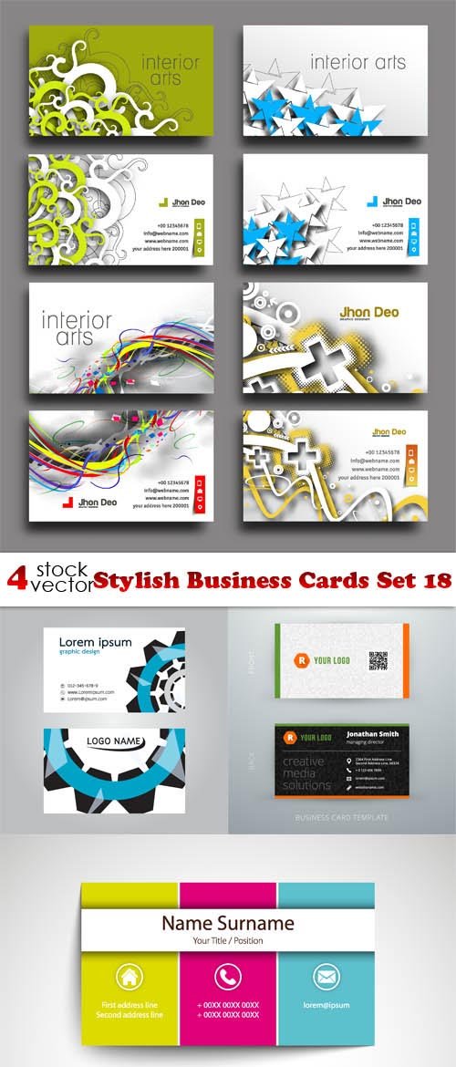 Vectors - Stylish Business Cards Set 18