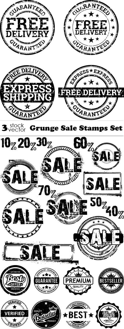 Vectors - Grunge Sale Stamps Set