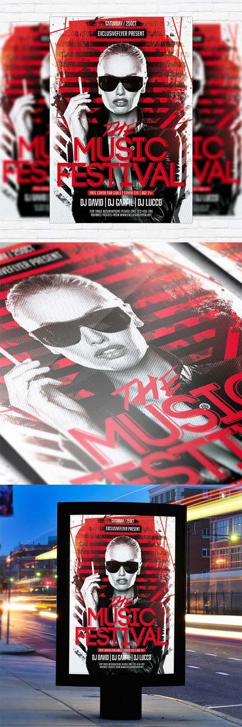 Flyer Template - The Music Festival + Facebook Cover