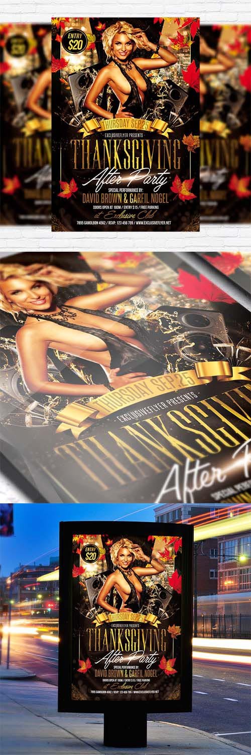 Flyer Template - Thanksgiving After Party + Facebook Cover