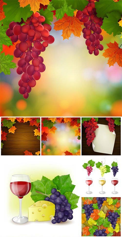 Grape, autumn vector backgrounds