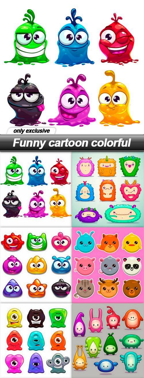 Funny cartoon colorful - 8 EPS