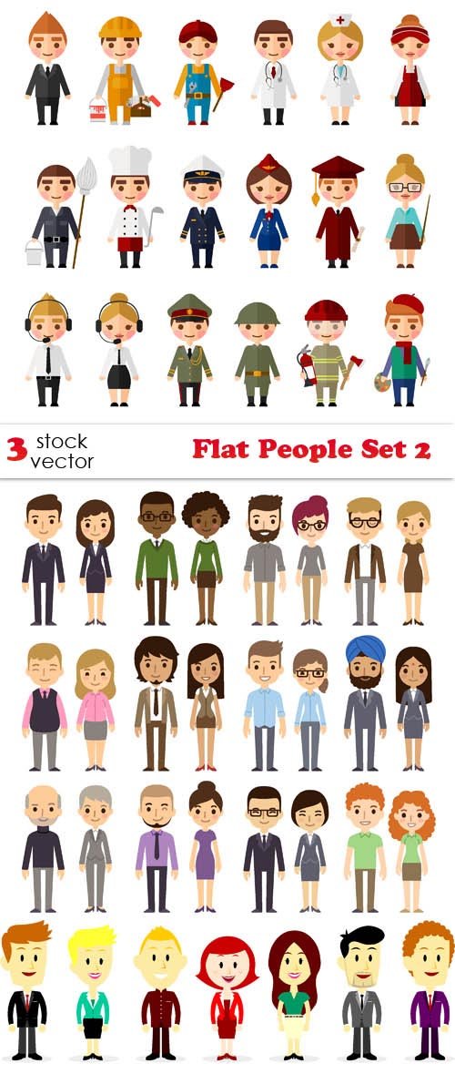 Vectors - Flat People Set 2