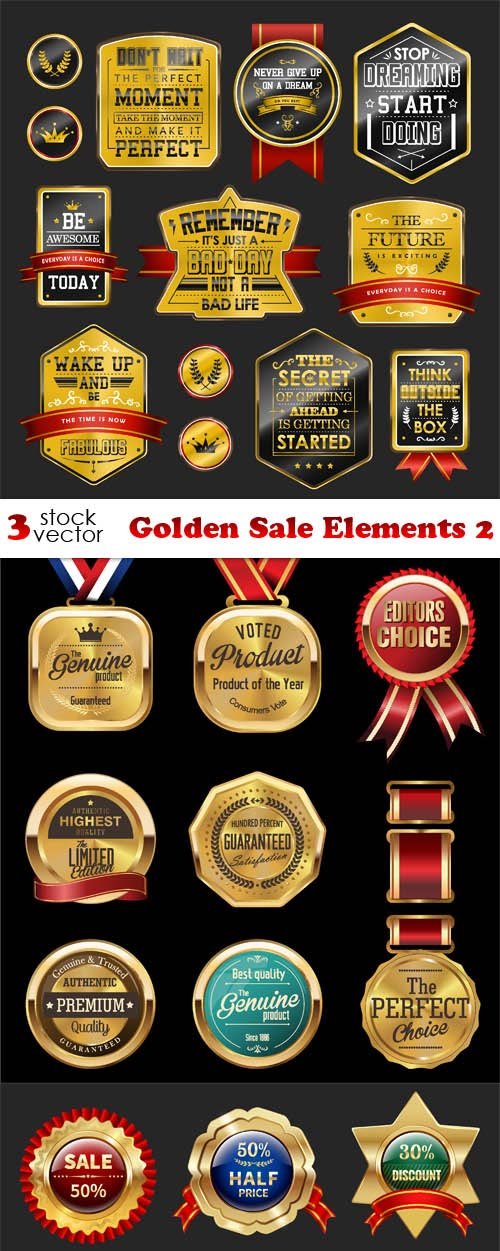 Vectors - Golden Sale Elements 2
