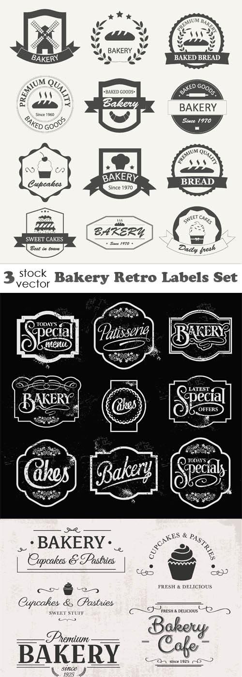 Vectors - Bakery Retro Labels Set
