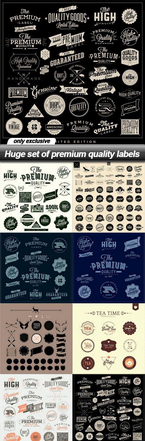 Huge set of premium quality labels - 10 EPS