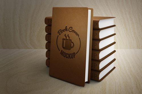 PSD - Leather Books Cover Mockup