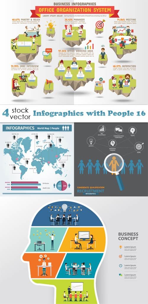 Vectors - Infographics with People 16