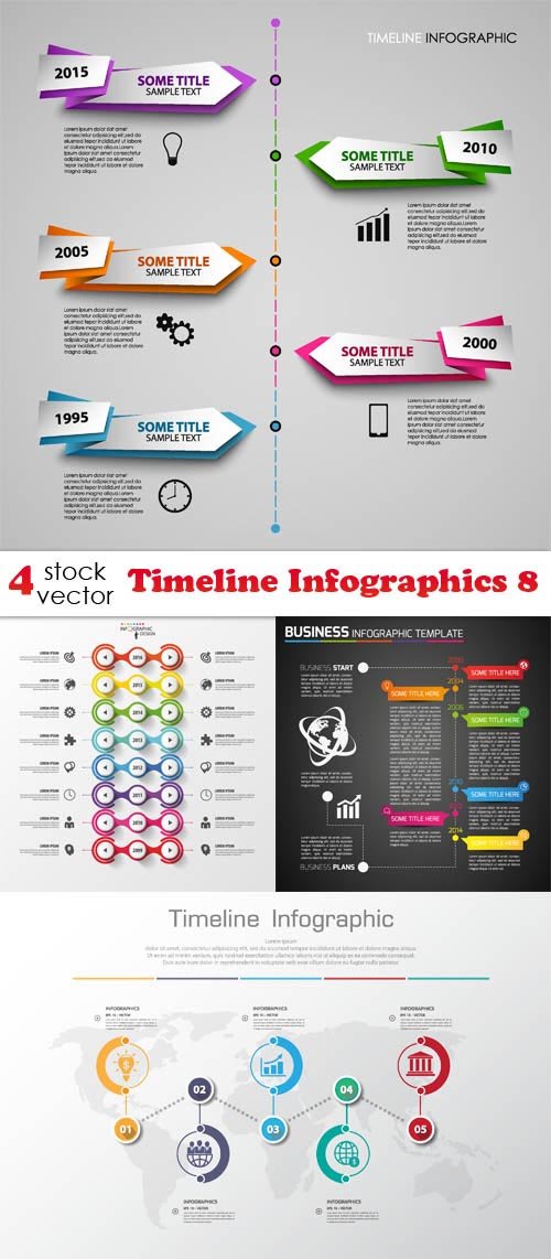 Vectors - Timeline Infographics 8