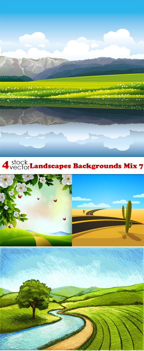 Vectors - Landscapes Backgrounds Mix 7