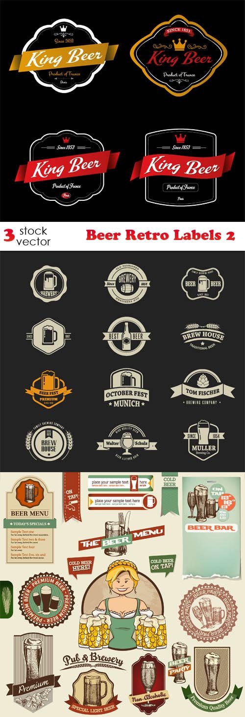 Vectors - Beer Retro Labels 2