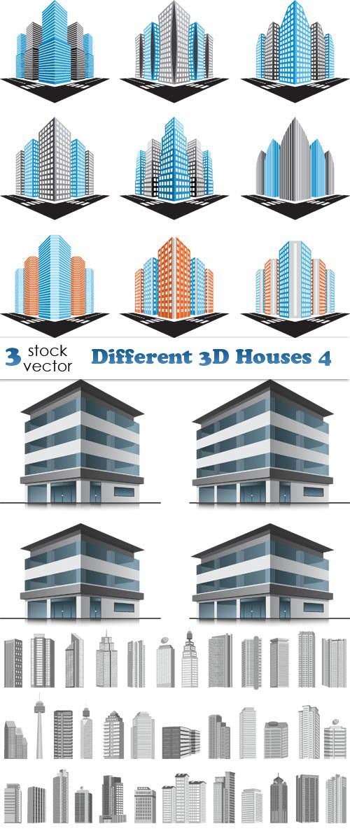 Vectors - Different 3D Houses 4