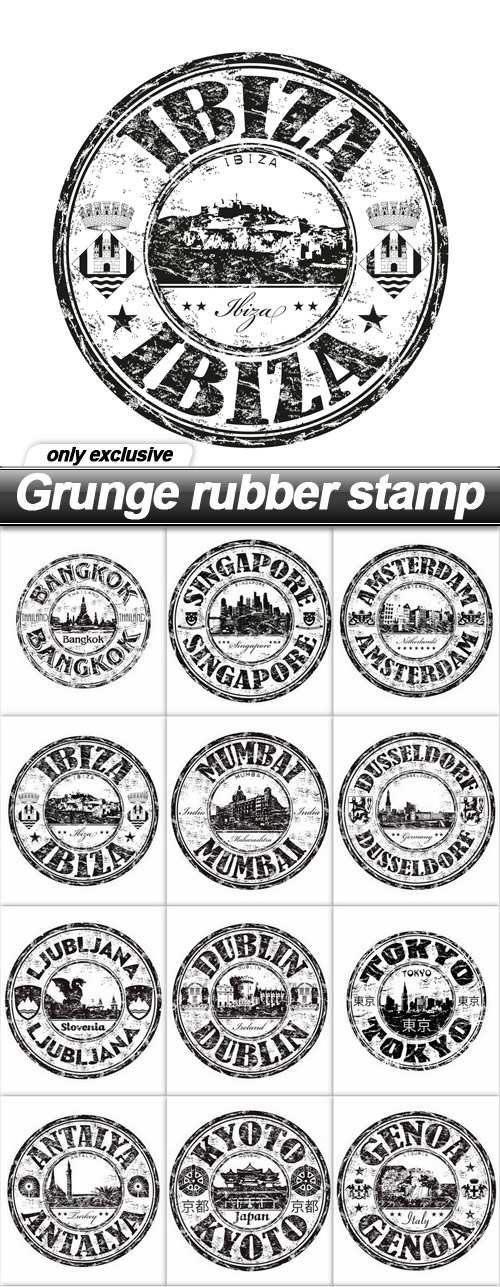 Grunge rubber stamp - 15 EPS