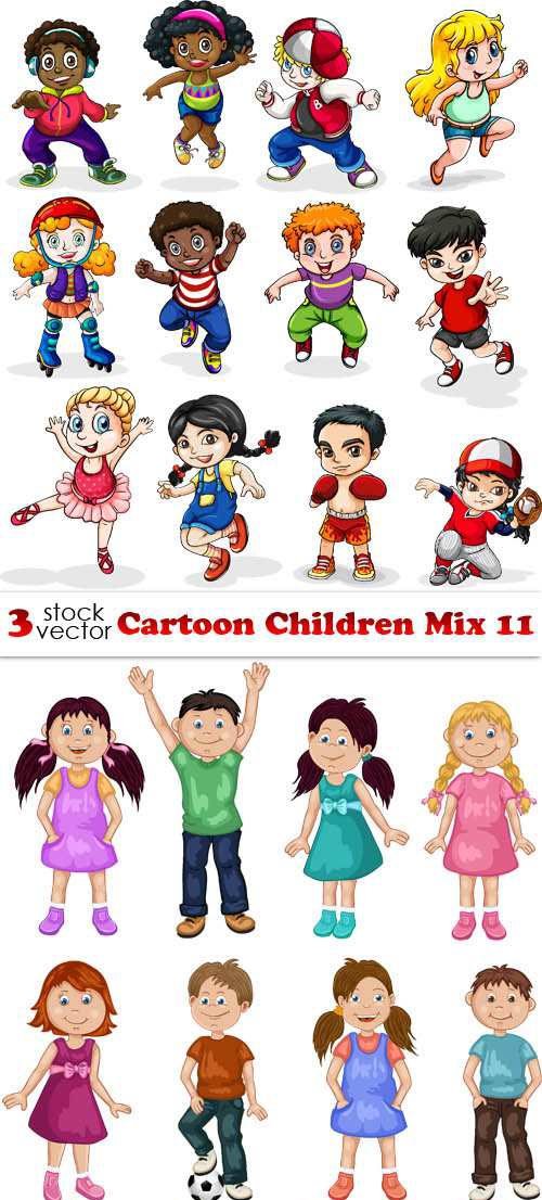 Vectors - Cartoon Children Mix 11