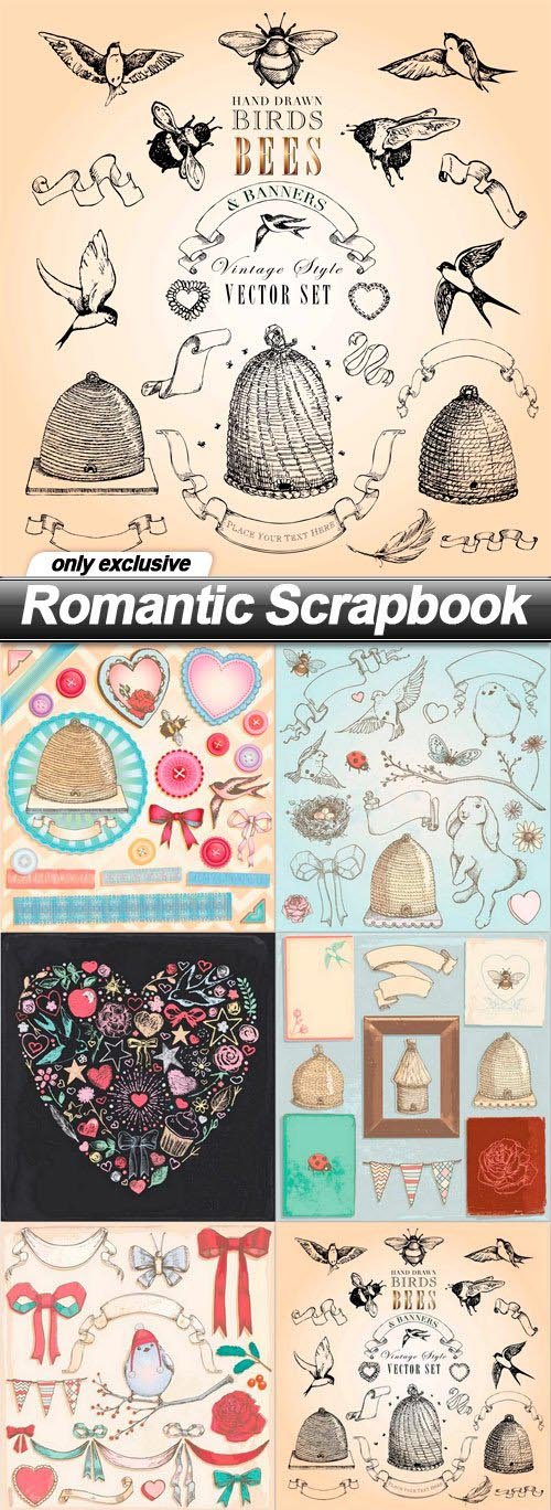 Romantic Scrapbook - 8 EPS