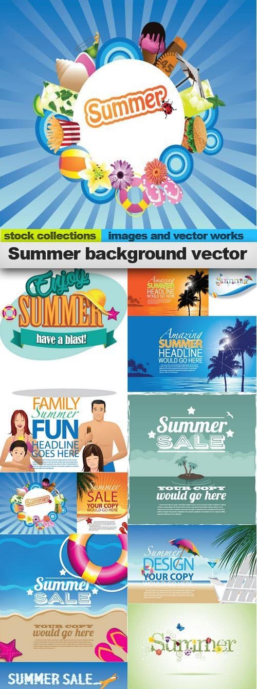 Summer background vector, 15 x EPS