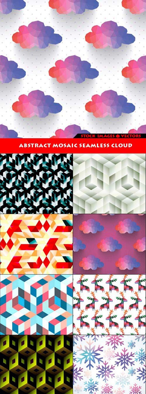 Abstract mosaic seamless cloud 15x EPS