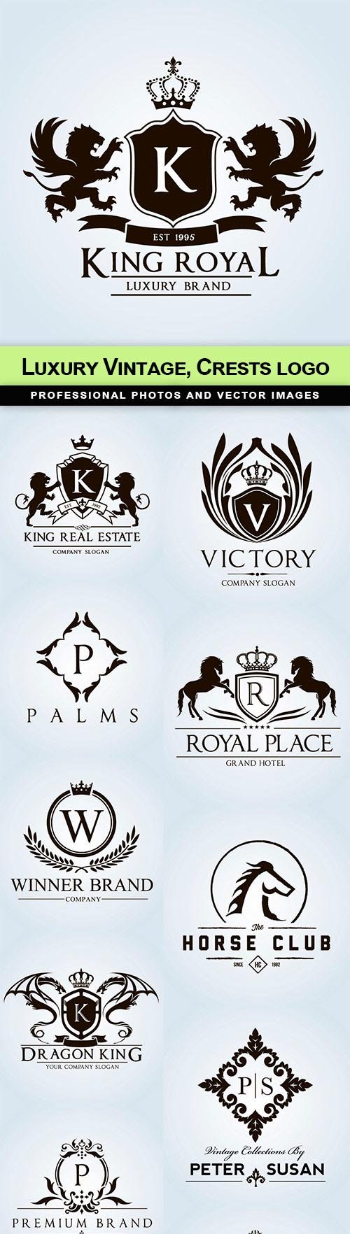Luxury Vintage, Crests logo - 15 EPS